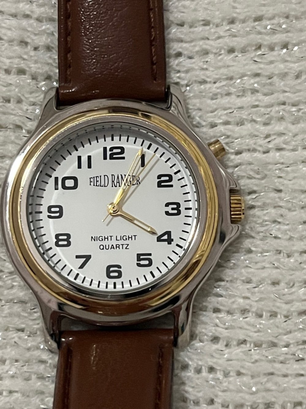 Field Ranger Classic Brown Leather Strap Wristwatch with White Dial